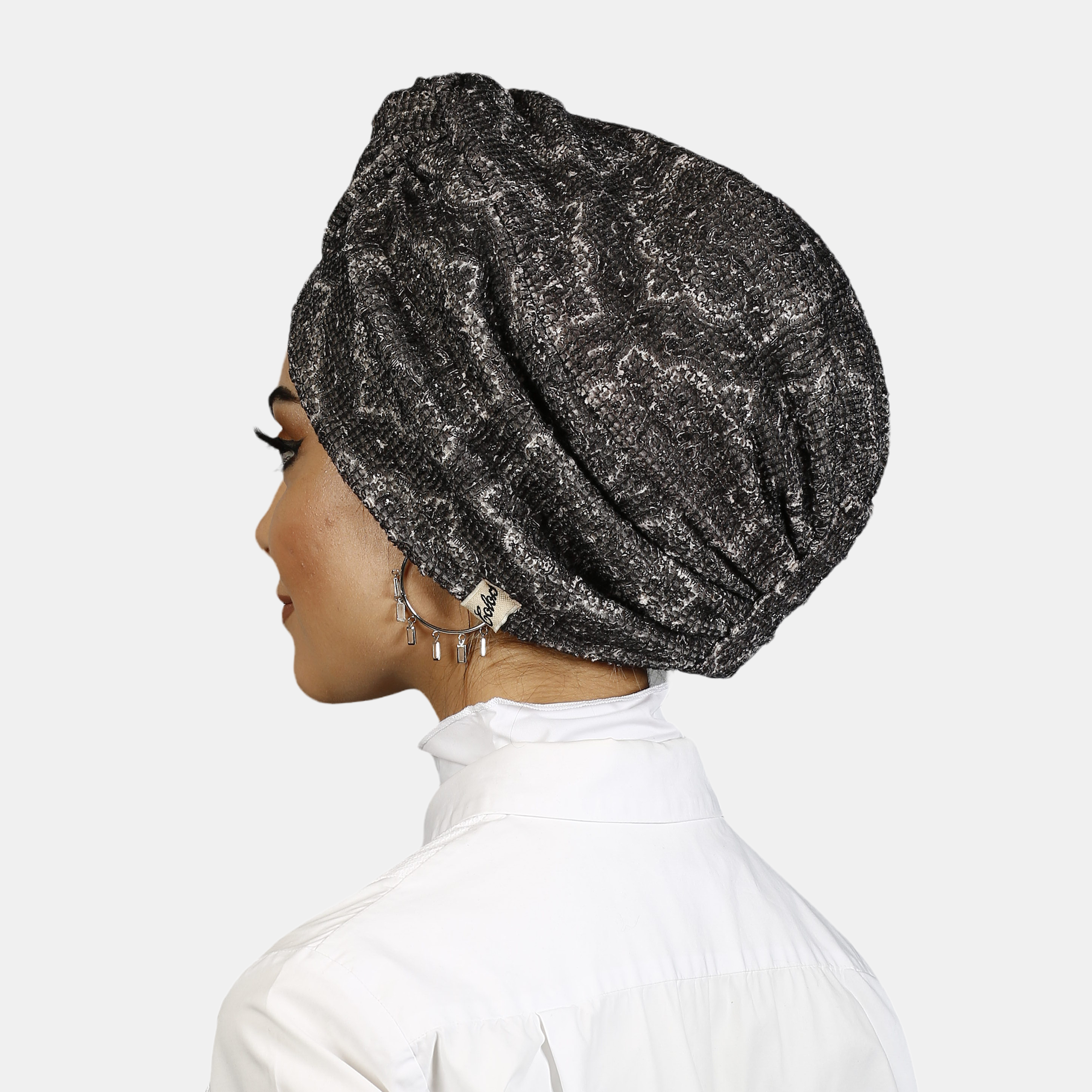 Twisted Floral Anthracite Antrasit Rengi Çiçek Desenli El Yapımı Şık Bone