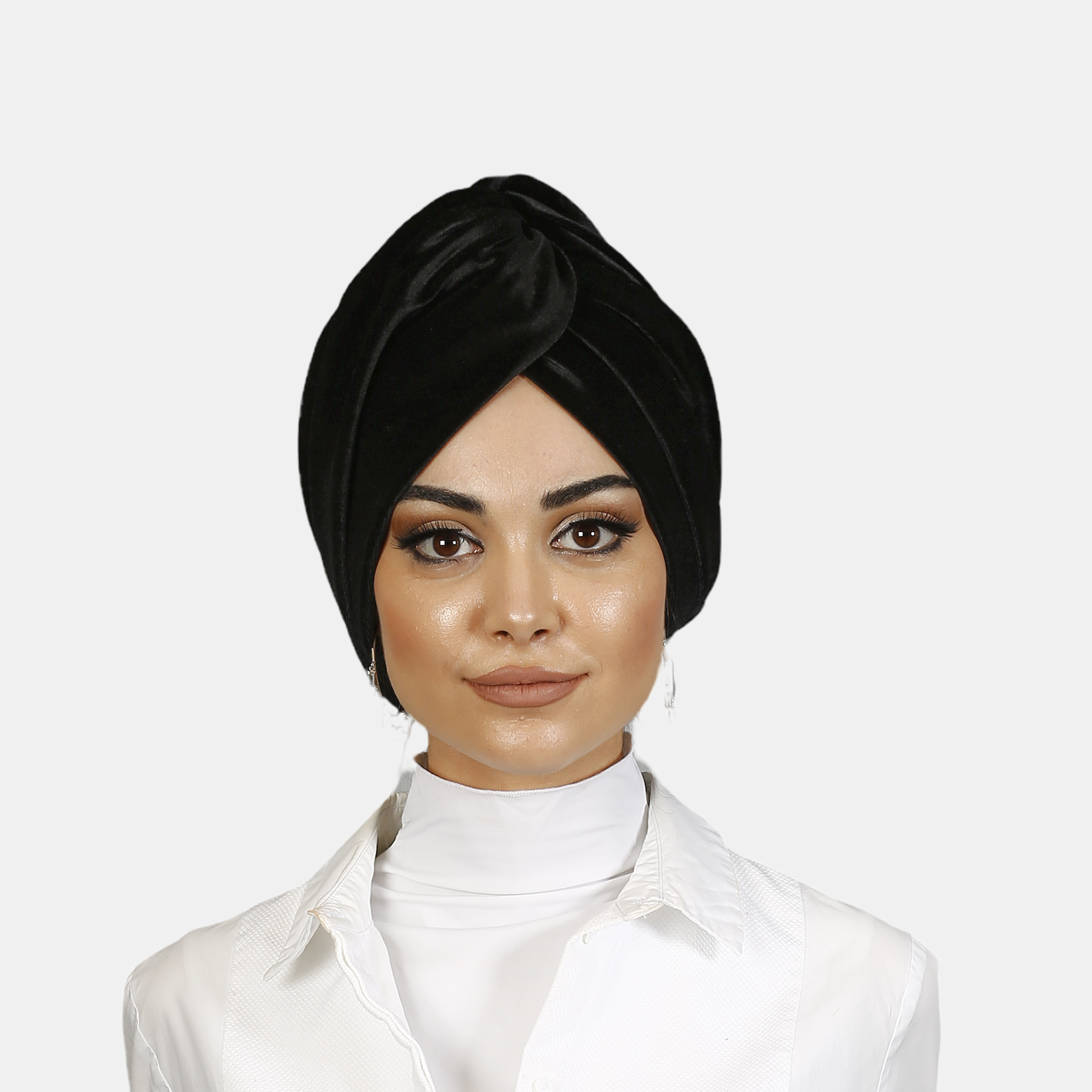 Twisted Velvet Black Siyah Esnek Kadife Kumaş El Yapımı Şık Bone